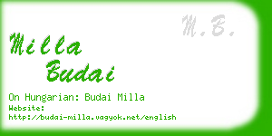 milla budai business card